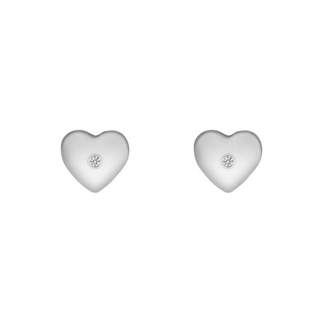 Náušnice s diamantom Hearts