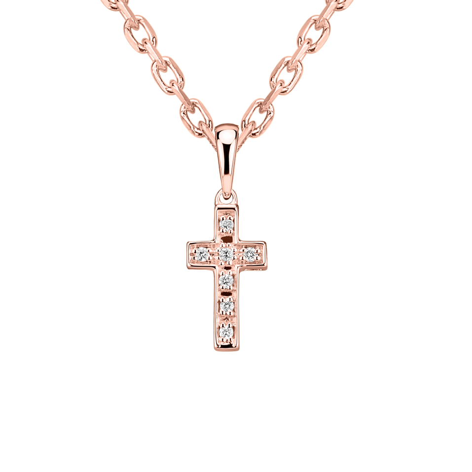 Prívesok s diamantmi Small Cross