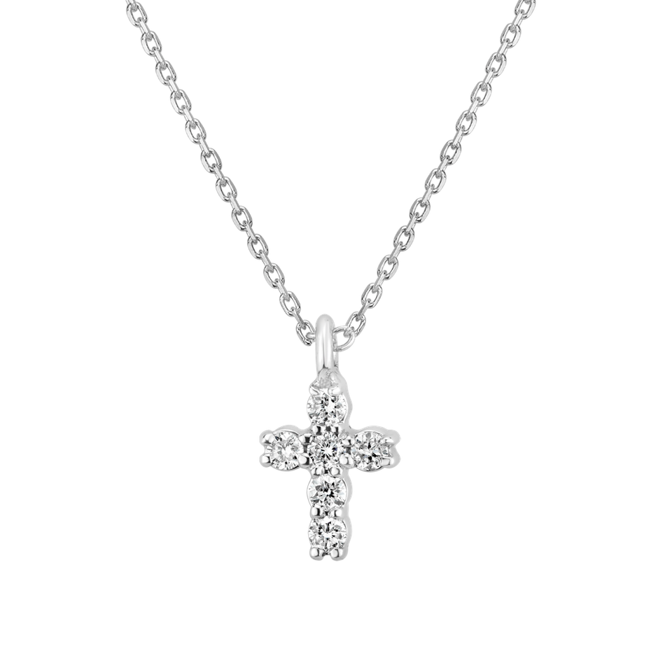 Náhrdelník s diamantmi Glossy Cross