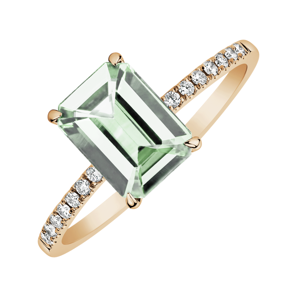Prsteň s diamantmi a ametystom green Perfect Promise