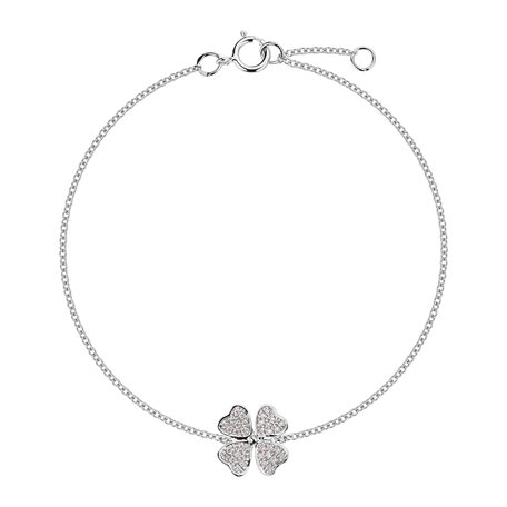 Náramok s diamantmi Four Leaf Clover