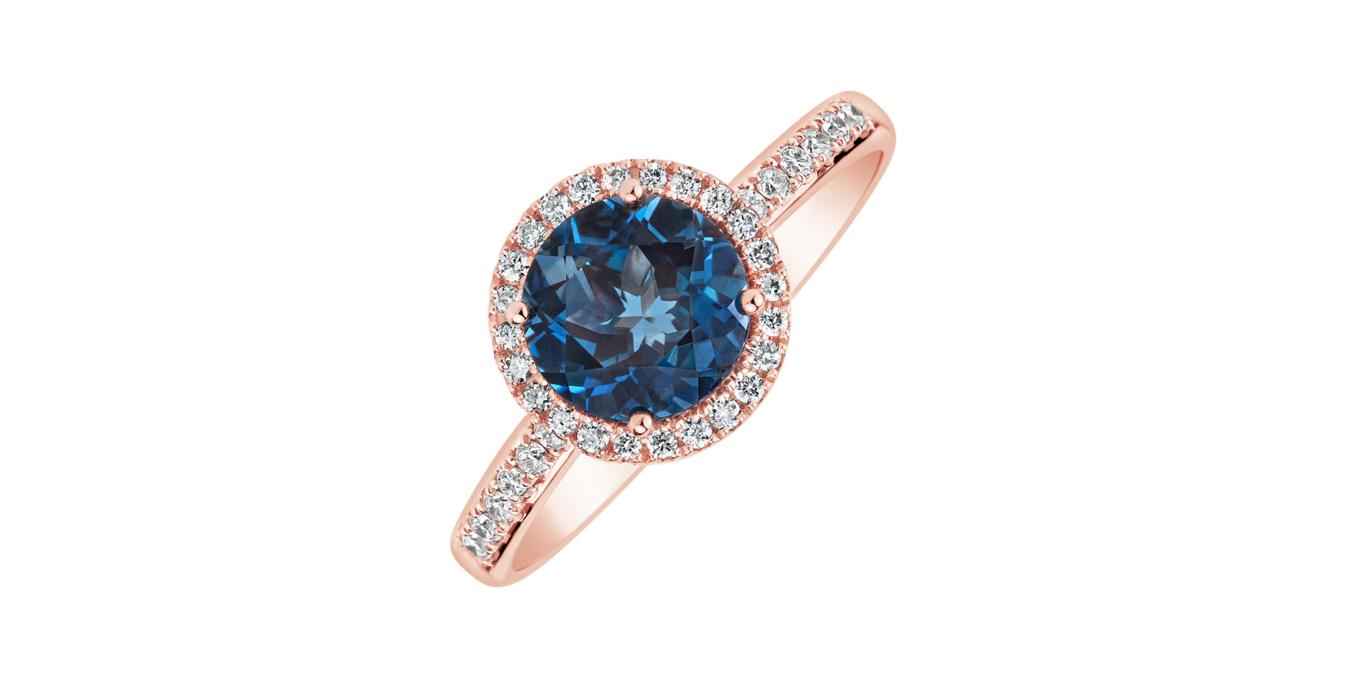 Prsteň s topásom a diamantmi Navy Nightfall